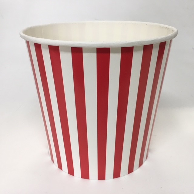 POPCORN, Bucket - Large Red White Stripe